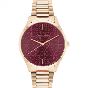 alvin Klein Carnation Gold Steel Burgundy Dial Unisex Watch