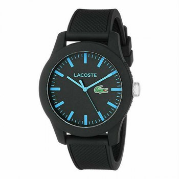 Lacoste Original 2010791 Watch With 43mm Black Face & Black Silicone Band