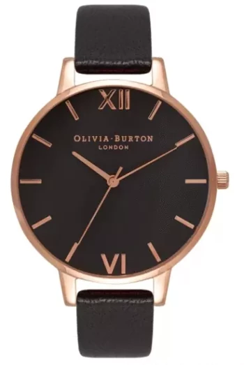 OLIVIA BURTON BIG DIAL BLACK AND ROSE GOLD WATCH OB15BD66