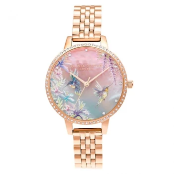 Olivia Burton Painterly Prints Rose Gold Steel Women's Watch